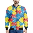 thumbnail image 2 of Chaqueta con estampado de rompecabezas divertido para hombre, primavera y otoño, manga larga, moda informal, chaquetas para niños con estampado 3D, sudaderas holgadas estilo Harajuku, 2 of 4