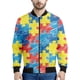 thumbnail image 2 of Chaqueta con estampado de rompecabezas divertido para hombre, primavera y otoño, manga larga, moda informal, chaquetas para niños con estampado 3D, sudaderas holgadas estilo Harajuku, 2 of 4