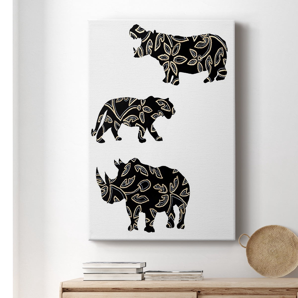 Ornamental Safari Animals II Premium Gallery Wrapped Canvas - Ready to Hang