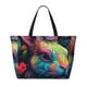 thumbnail image 2 of Fotbe Colorful Patterned Rabbit Bolsa de Viaje para Playa - Resistente al Agua, Bolsa Tote de Gran Capacidad y Ligera con 7 Bolsillos para Mujeres y Hombres, 2 of 7