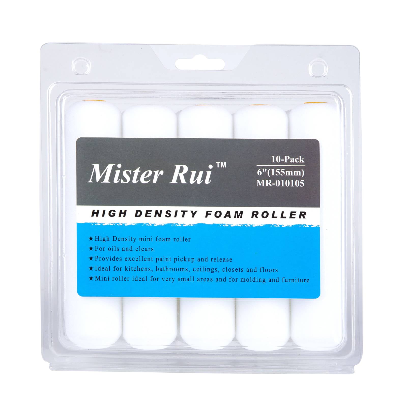 Mister Rui Foam Paint Roller, 4 inch Paint Roller 8 Pack, Small Paint  Roller, High Density Foam Paint Roller Tray and Liner Set, Sponge Rollers  for