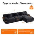 thumbnail image 3 of 118" Boneless Sectional with Ottoman, 3-Seater Chenille Frameless Couch, Modern L-Shaped Modular Sofa for Living Room, No Assembly Required, Black, 3 of 12