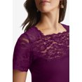 thumbnail image 5 of Jessica London Women's Plus Size Stretch Lace Neckline Top, 5 of 5