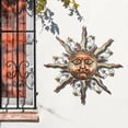 thumbnail image 3 of TERESA'S COLLECTIONS Metal Wall Art,32" Bronze Sun Face 3D Wall Decor for Garden Decor,Rustic Retro Hanging Sculpture Gifts for Mom, 3 of 7