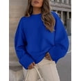 thumbnail image 3 of PRETTYGARDEN Women's Fall Oversized Sweaters Casual Crewneck Pullover Long Sleeve Fuzzy Chunky Knit Tops Blouse、, 3 of 7