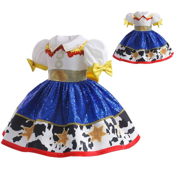 Rongking Toddler Girls Jessie Princess Dress Cowgirl Costume Halloween Dress up 1-7T