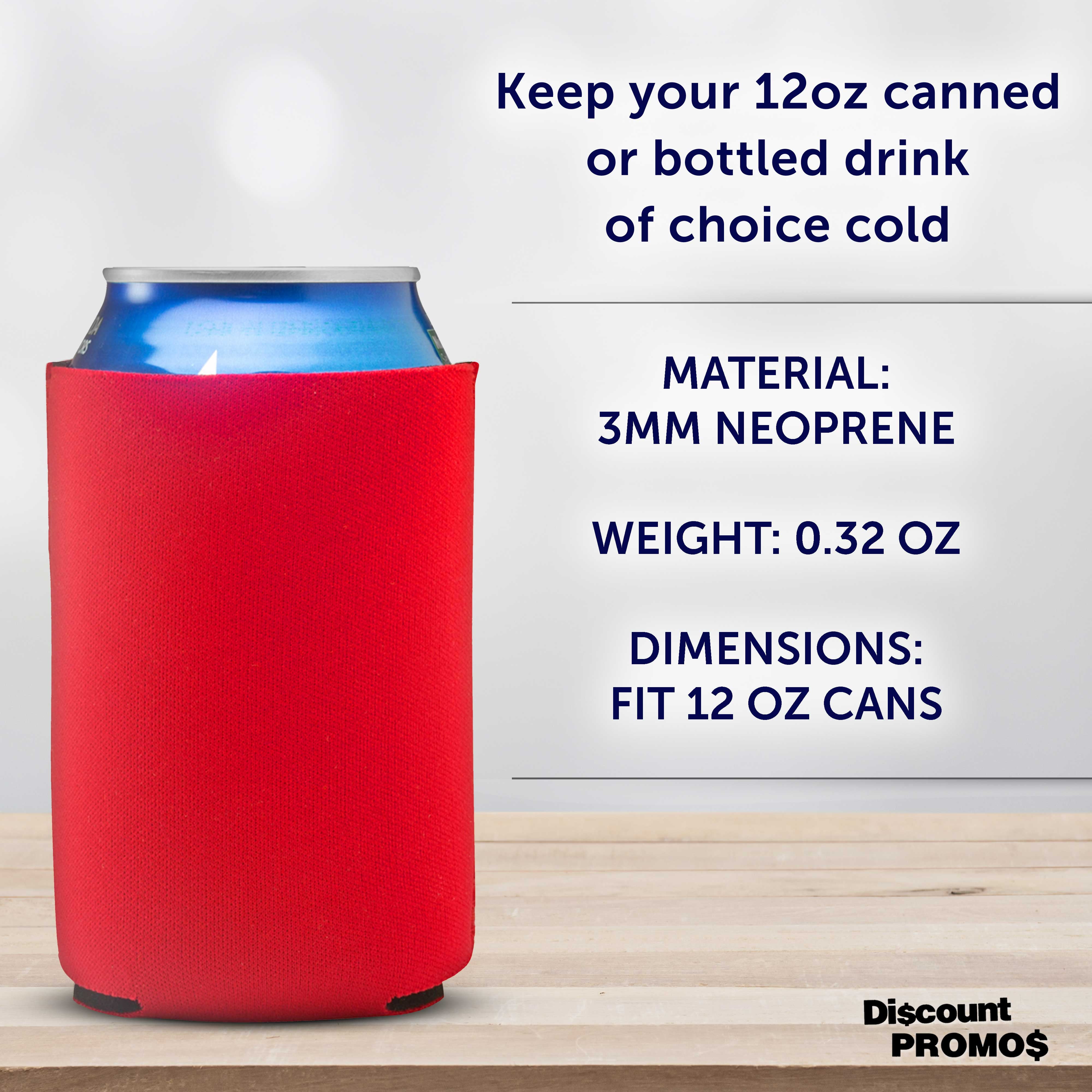 Neoprene Collapsible Can Coolers 12 oz. Set of 10, Bulk Pack - Great for Weddings, Parties, Anniversary, Indoor & Outdoor Events - Red