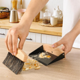 thumbnail image 2 of Small Dust Pan and Brush Set, Mini Hand Broom and Dustpan Set, Wooden Crumb Sweeper for Home Desktop, Sofa Black, 2 of 7