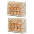 thumbnail image 1 of Rejilla para huevos para refrigerador, puerta abatible para refrigerador, bandeja para guardar huevos, contenedor para ahorrar espacio, caja para guardar huevos, color blanco, 1 of 7