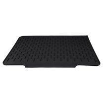 Silicone Dish Drying Mat for Kitchen Counter, Easy Clean Slope Design Kitchen Mat, Silicone Mat, Fits Under Dish Rack Black 22.8*17.7*0.4 inch