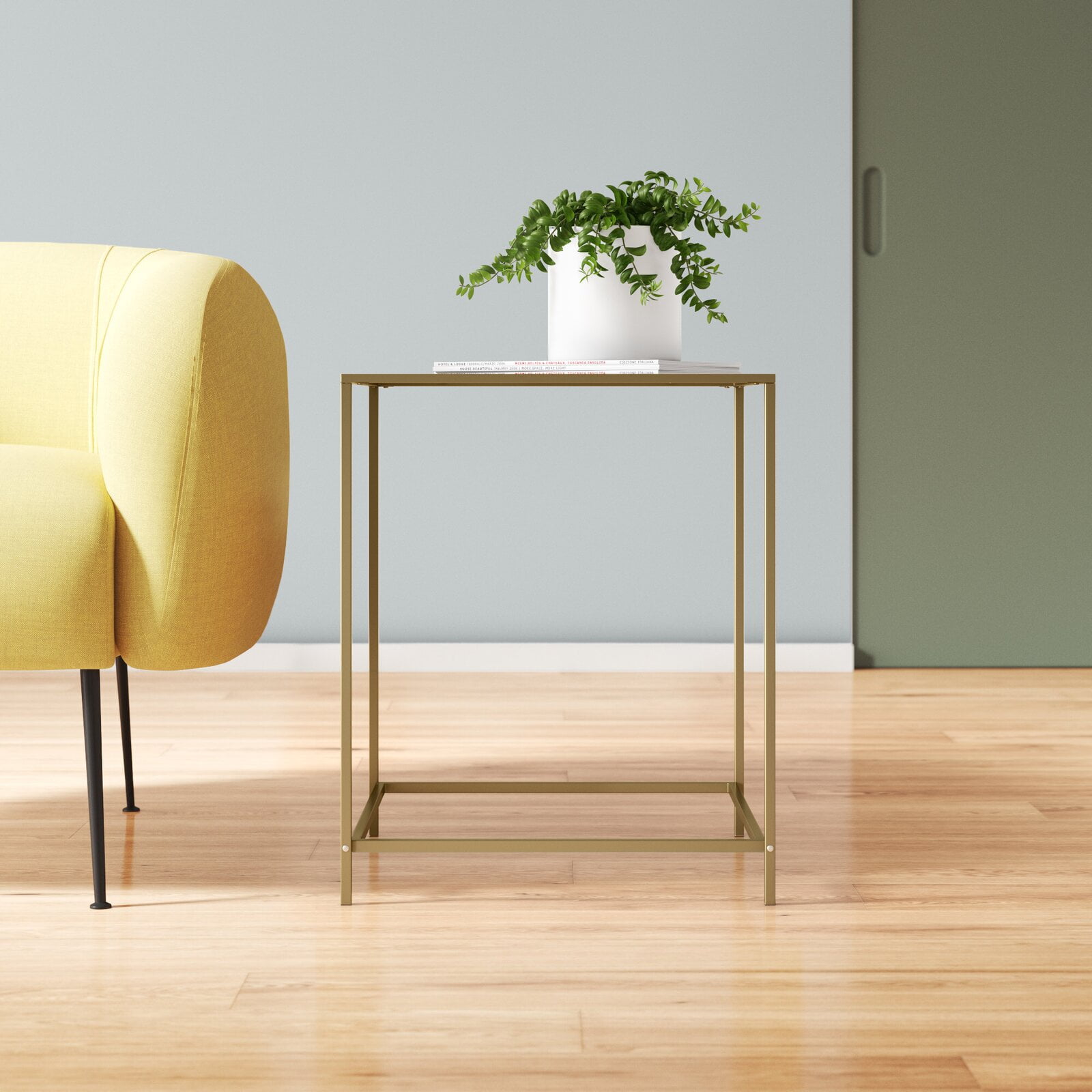 Milo Glass Top Frame End Table, Adult Assembly Required Yes, Top