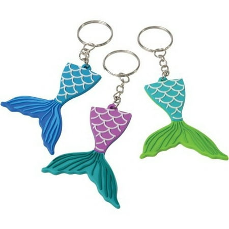 (Price/Dozen)U.S. Toy KC411 Mermaid Tail Rubber Keychains