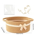 thumbnail image 3 of Dalxymotic Christmas Gift Basket, Cotton Rope Woven Storage Basket with Bow, Holiday Gift Giving Container, Christmas Decorations Indoor Outdoor for Home, Tabletop, Mantel, Shelf, 3 of 7
