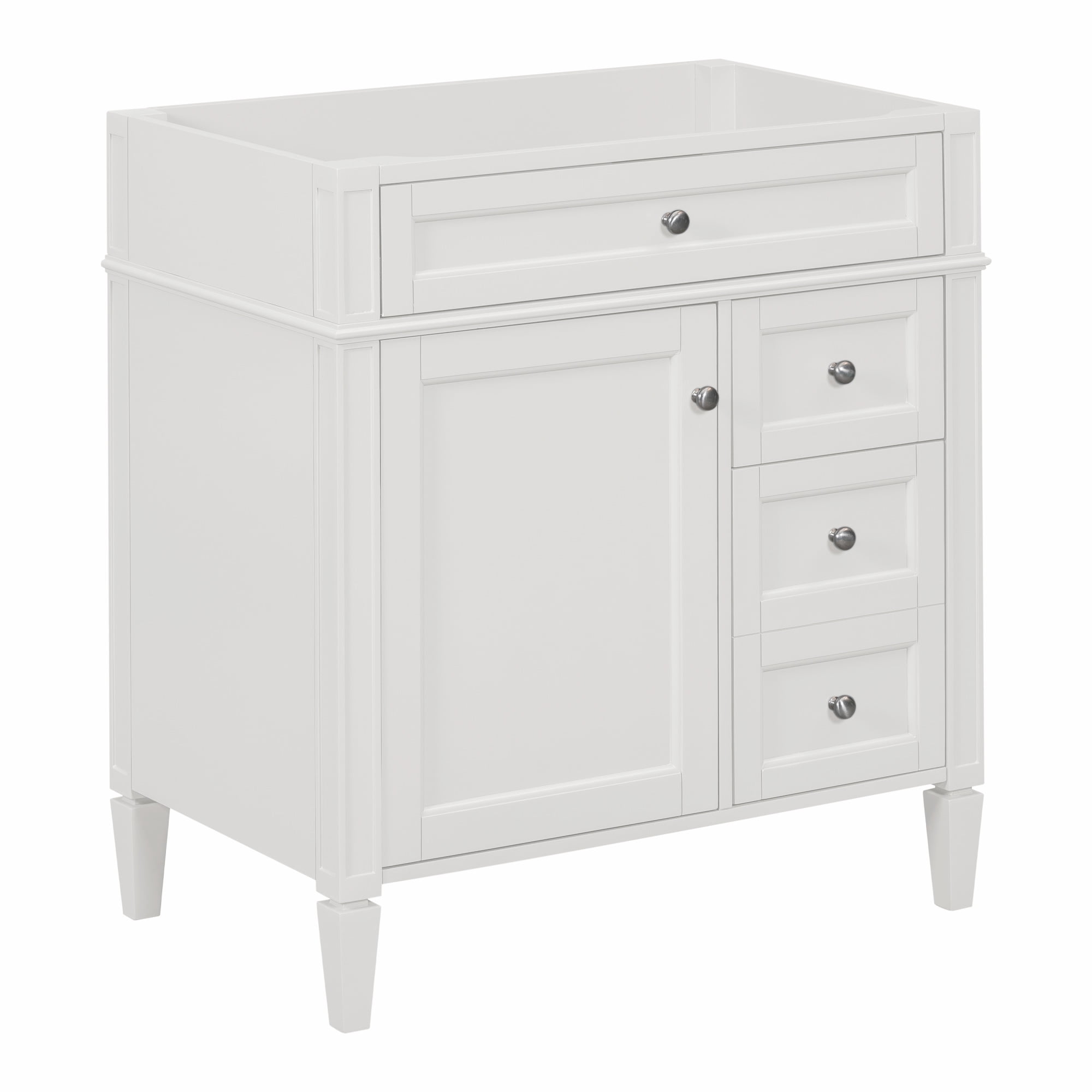 Euroco 30'' Bathroom Vanity without Top Sink, Modern Bathroom Storage Cabinet with 2 Drawers and a Tip-out Drawer (NOT INCLUDE BASIN)
