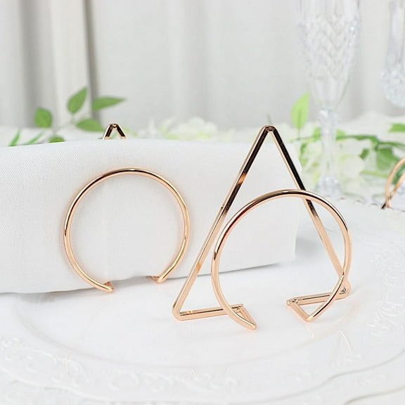 Balsa Circle 4 Gold Metallic Geometric Circle Triangle Dinner Napkin Rings Party Events Decorations Supplies