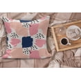 thumbnail image 2 of Navy and Blush Fluffy Throw Pillow Cushion Cover, Hand Painted Style Brushstrokes in Pastel Colors Abstract Pattern, Decorative Square Accent Pillow Case, 36" x 36", Multicolor, by Ambesonne, 2 of 5