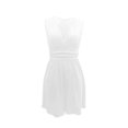 thumbnail image 4 of Swanpen Women's V Neck Sleeveless Ruched Skort Romper Short Jumpsuit with Side Pockets Summer Casual Beach Outfit, 4 of 4