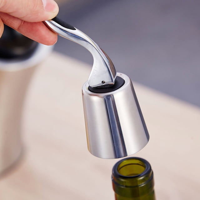 BESTYASH Tapón De Vino Con Vertical Para Botella Estándar Material Acero Y Silicona