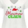 thumbnail image 4 of Inktastic Mawmaw Claus with Christmas Santa Hat and Snowflakes Women's Plus Size V-Neck T-Shirt, 4 of 5