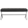 thumbnail image 3 of Safaiveh Micha Modern Glam X-Leg Upholstered Rectangular Bench, Black/Chrome, 3 of 5