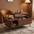 thumbnail image 7 of iooHug Lift Top Coffee Table, 39.37 Inch Mid‑Century Wood Grain Coffee Table with Hidden & Side Storage, Multi‑Functional Center Table for Living Room,Walnut, 7 of 7