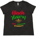 thumbnail image 3 of Inktastic Black History Life Freedom and Diversity Women's Plus Size T-Shirt, 3 of 5