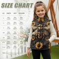 thumbnail image 6 of Xoenoiee Bee Sunflower Print Teen Girls Fleece Vest, Sleeveless Stand Collar Jacket with Zipper and Pockets, Cute Winter Fall Outerwear, 5-6 Years, 6 of 7