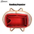 thumbnail image 6 of Spencer Women Felt Purse Organizer Insert Multi-Pocket Handbag Travel Cosmetic Makeup Pouch Compartment Storage Tote Bag, Red, 10.2" * 5.9" * 5.9", 6 of 7