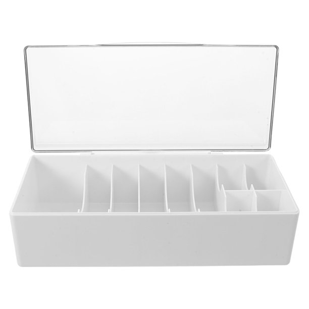 FUTUREORYY Organizador De Acrílico Para Extensiones De Pestañas Con Tapa Y Compartimentos Separados Color