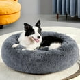 thumbnail image 3 of DABEI 1pc Calming Dog & Cat Bed, Anti-Anxiety Donut Cuddler Warming Cozy Soft Round Bed, Fluffy Faux Fur Plush Cushion Bed For Small Medium And Large Dogs And Cats (16"/20"/24"/28"/31"/39"), 3 of 14
