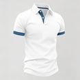 thumbnail image 5 of Men's Casual Short Sleeve Button-Down Shirt, Solid Color, Breathable Fabric, 5 of 9