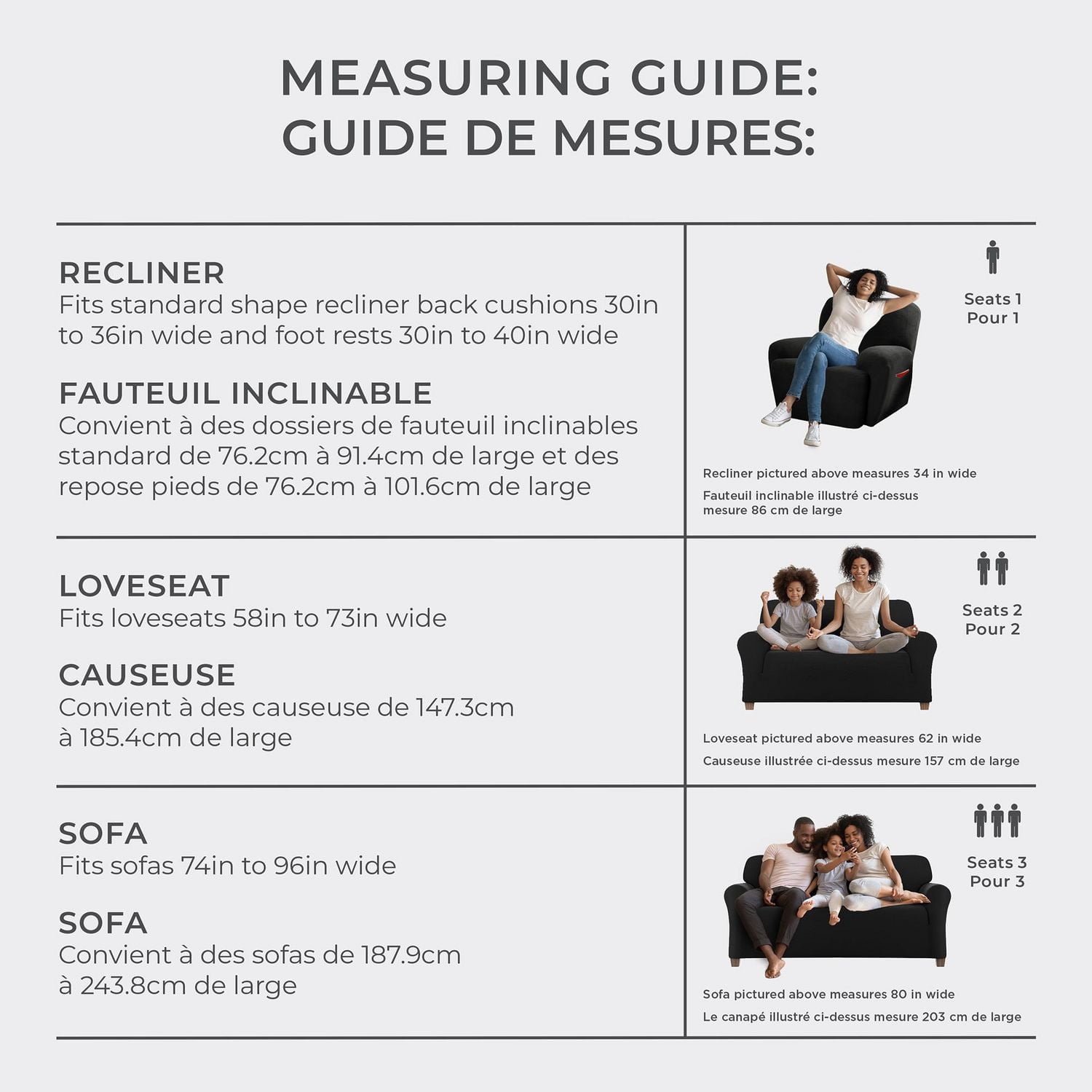 Housse de fauteuil inclinable extensible douce Pixel, housse de mobilier fabriquée avec 20 % de tissu recyclé, lavable à la machine durable et facile a appliquer