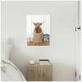 thumbnail image 2 of Kate and Laurel Highland Cow Traditional Laundry Framed Canvas Wall Art by Amy Peterson 18 x 24 Sylvie White, Farmhouse, Animals, Humor Art for Wall Decor, Living Room, Bedroom, 2 of 8