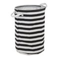 thumbnail image 1 of Design Imports CAMZ14344 Panier à Linge en Coton Polyester Enduit de PE Rayé Noir Rond 13.5x13.5x20, 1 of 4