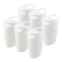 Superio Slim Bathroom Trash Can 2 Gallon Plastic Small Compact Waste Basket for Bedroom, Dorm, Under Office Desk, Narrow Portable RV Dustbin, 6 White