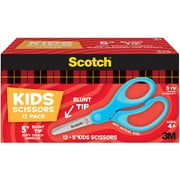 Kids Scissors, 1 Pair, Pointed Tip, Stainless Steel, Soft Grip, Purple, 5"