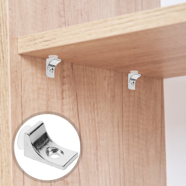 FUTUREORYY 10Pcs Kitchen Cabinet Shelf Bracket Zinc Alloy Silver Rectangular for Storage Solutions 0.91X0.55X0.55in