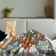 thumbnail image 3 of Oriental Soft Flannel Fleece Throw Blanket, Turkish Ottoman Eastern Design Flowers Moroccan Image, Cozy Plush for Indoor and Outdoor Use, 60" x 80", Cadet Blue Turquoise, by Ambesonne, 3 of 5