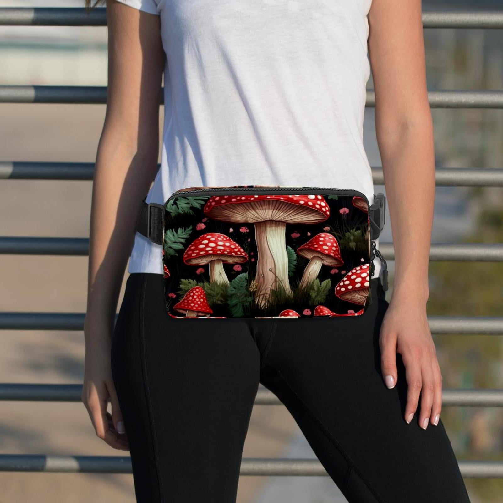 Mushroom Waist Pack Running Belt Fanny Packs Lightweight Adjustable with Extension Strap Unisex