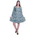 thumbnail image 2 of Moomaya Robe Courte Évasée Imprimée de Designer, Manches Longues, Tunique en Velours, Robes pour Femmes, 2 of 6
