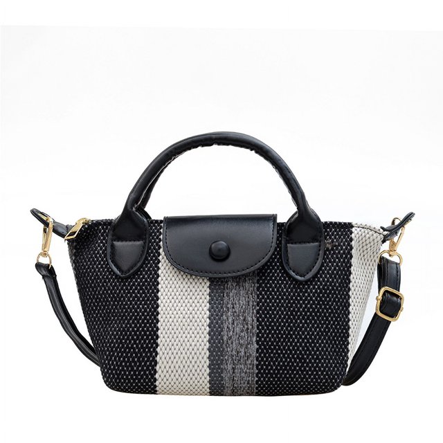 MM2963 bolso masa portátil popular bolso bandolera hombro a rayas lona con textura alta gama-PZ20240512011356