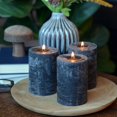 thumbnail image 6 of 3 Piece Dark Grey Pillar Candle Set, 4 Inches Tall, 45 Hours Burn Time, Unscented, Marbled Surface, 6 of 7