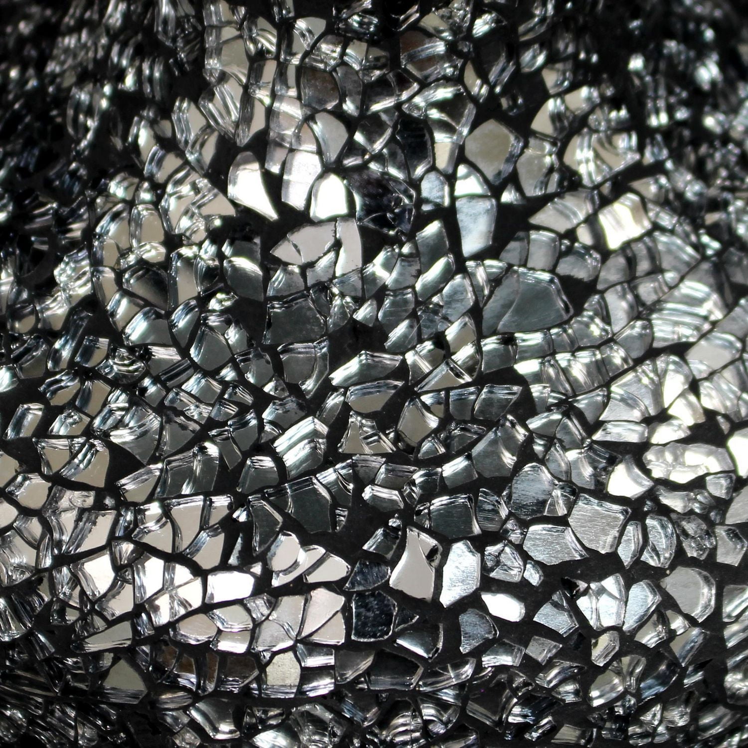 Simple Designs Mosaic Tiled Glass Genie Table Lamp with Fabric Shade