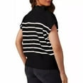 thumbnail image 5 of kamemir Women's Sweater Cap Sleeve Neck Basic Loose Fit Ribbed Knit Pullover Striped Sweaters 2024 Y2k Outfits(Black,S), 5 of 6