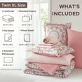 thumbnail image 2 of Regency Heights Twin XL Size Comforter Set, 6-Piece Bed in a Bag Twin XL, Pink Bedding Comforter Set with Comforter, Flat Sheets, Fitted Sheets with Side Pockets for College Dorm, 2 of 10