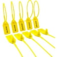 thumbnail image 2 of Nvzi 100 precintos de plástico a prueba de manipulaciones, bridas para extintores, etiquetas de seguridad Pull Tite, bridas desechables con cierre automático de 250 mm de longitud (amarillas), 2 of 4