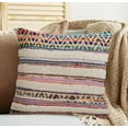 thumbnail image 2 of LR Home Nomad 18" x 18" Rainbow Striped Cotton Adult Decorative Throw Pillow, 2 of 6