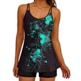 thumbnail image 2 of Stamzod Fashion Women's Sleeveless Printing Bikini Swimsuit Push-Up Padded Swimwear Swimsuit Blouse Sets Black J S, 2 of 6