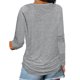 thumbnail image 4 of Moda mujer manga larga cuello en V sólido cremallera blusa otoño casual pulóver Tops Fridja  fjkfkj2636, 4 of 6