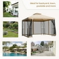 thumbnail image 6 of Outsunny 10' x 10' Patio Gazebo with Corner Shelves, Outdoor Gazebo Canopy Shelter with Netting, and Vented Roof, for Garden, Lawn, Backyard and Deck, 6 of 9